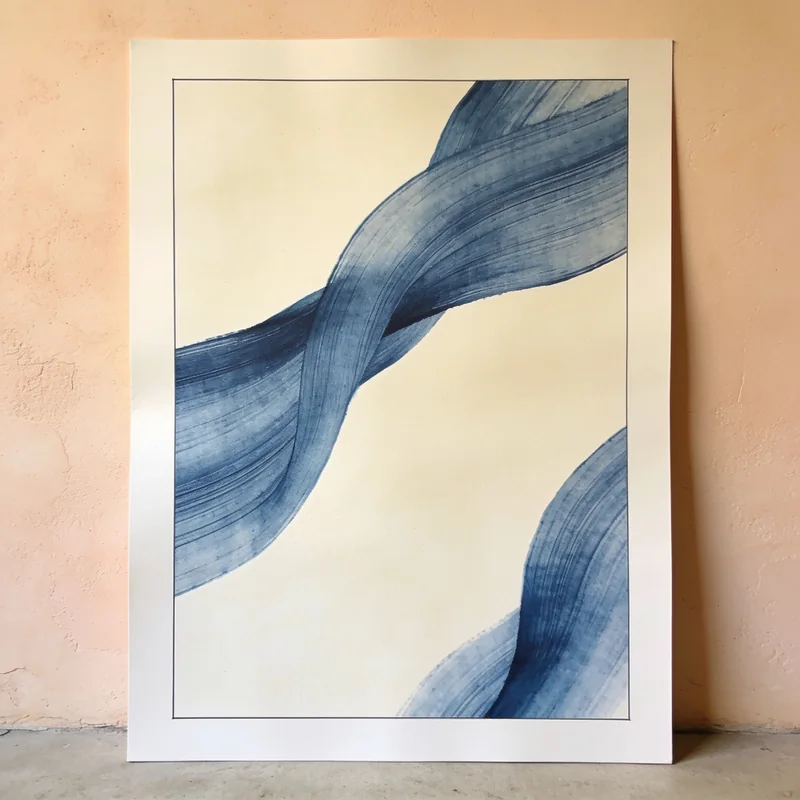 Blue Channel Art Print — Standard border