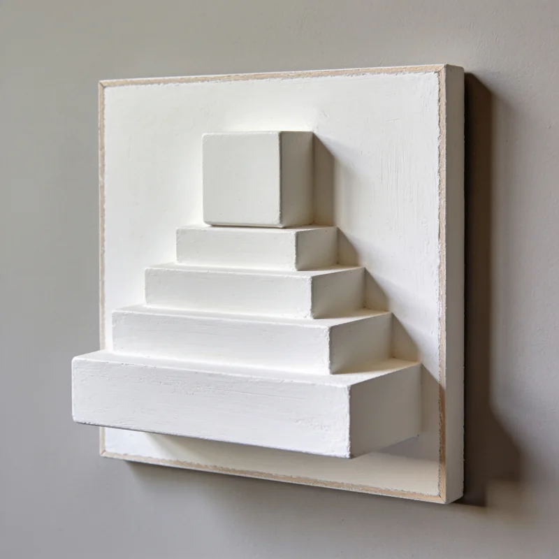 Stepped Relief Wall Panel — Chalk