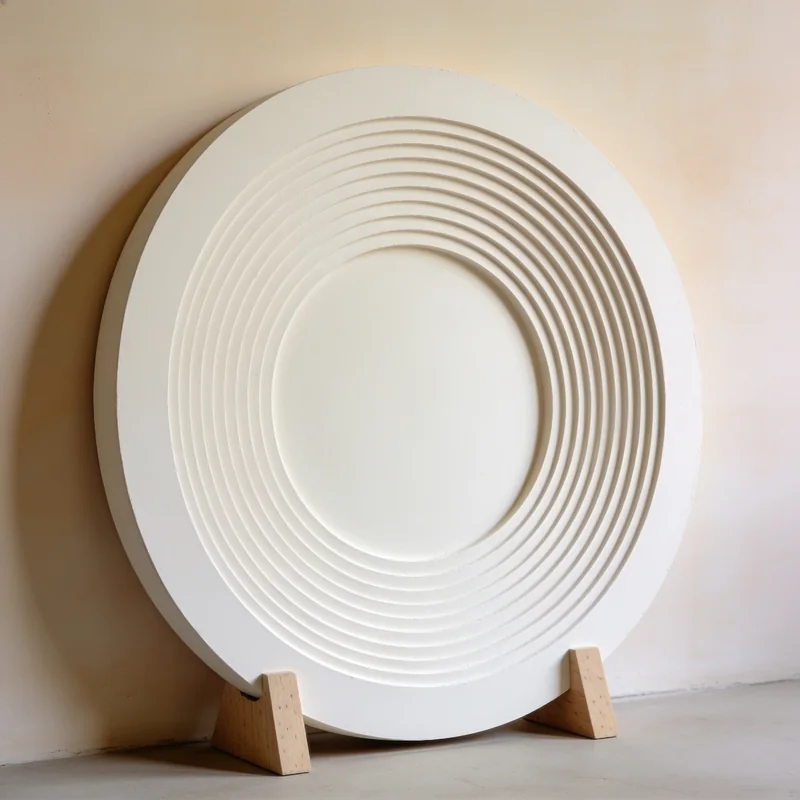 Circular Ridge Wall Panel — Ivory
