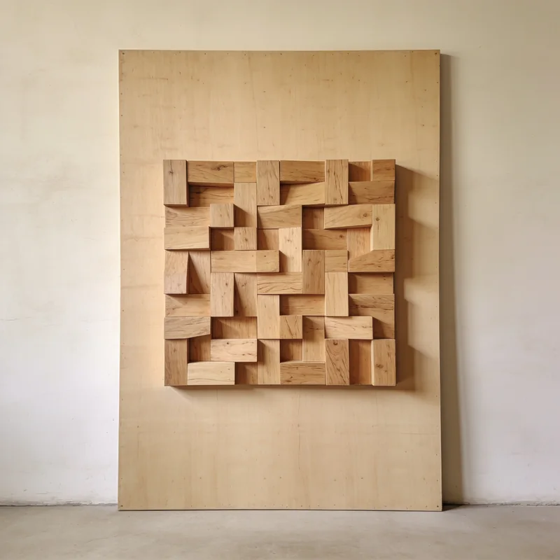Offset Block Wall Panel shown in Natural